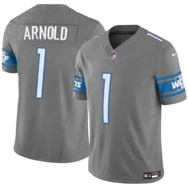 Men & Women & Youth Detroit Lions #1 Terrion Arnold Gray 2024 Draft F.U.S.E. Vapor Untouchable Limited Stitched Jersey